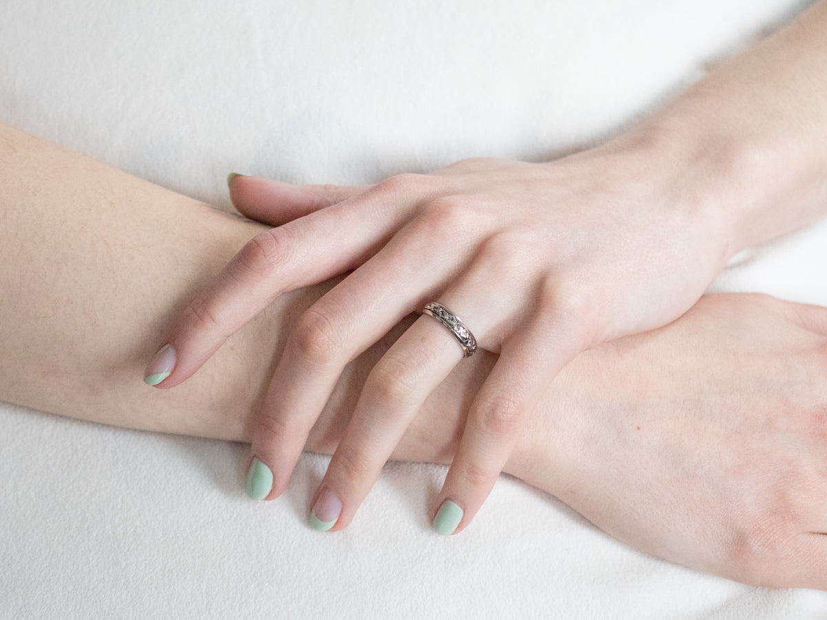 Art Carved Floral Pattern Band