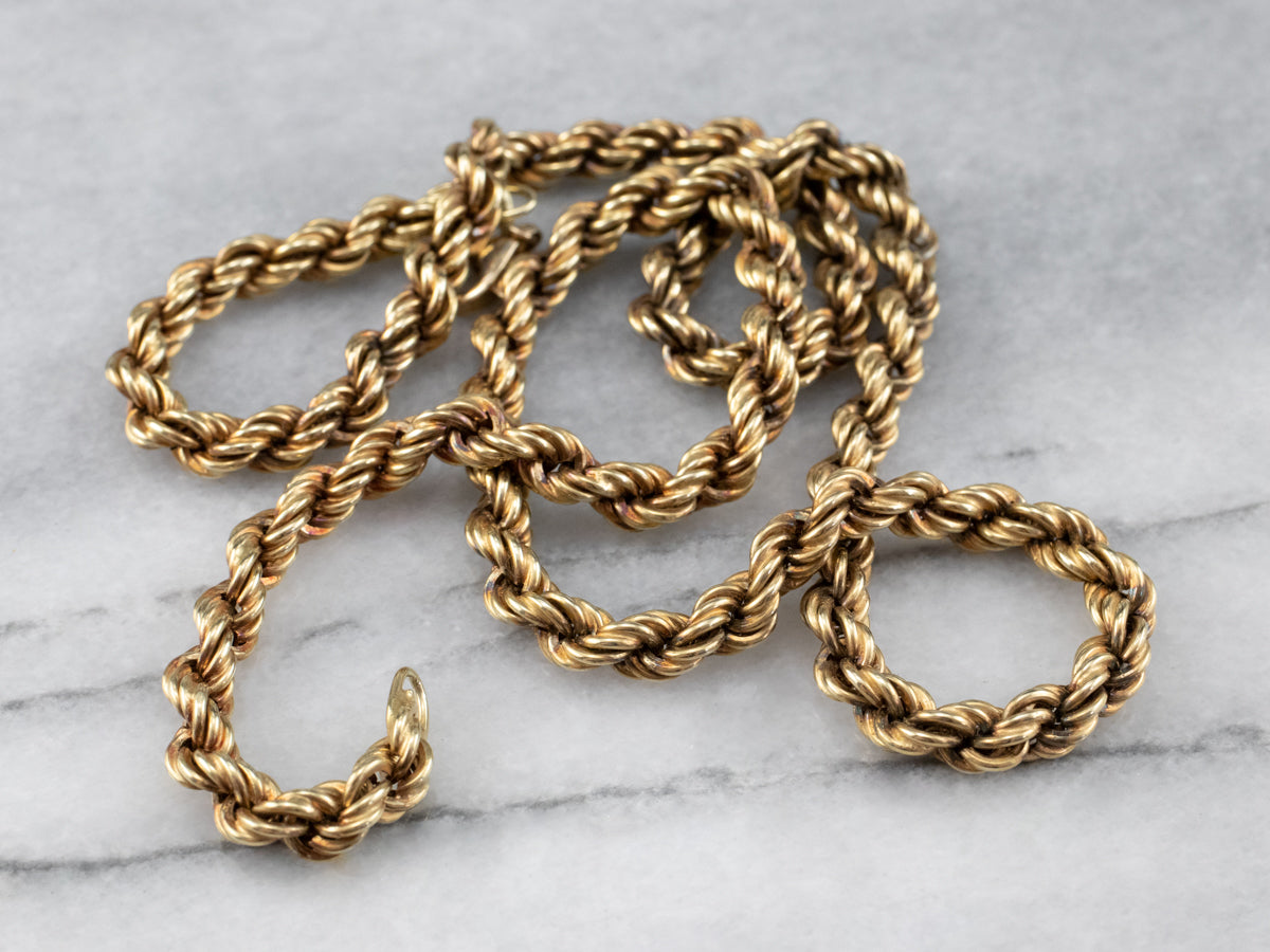 Gold Antique Rope Twist Chain