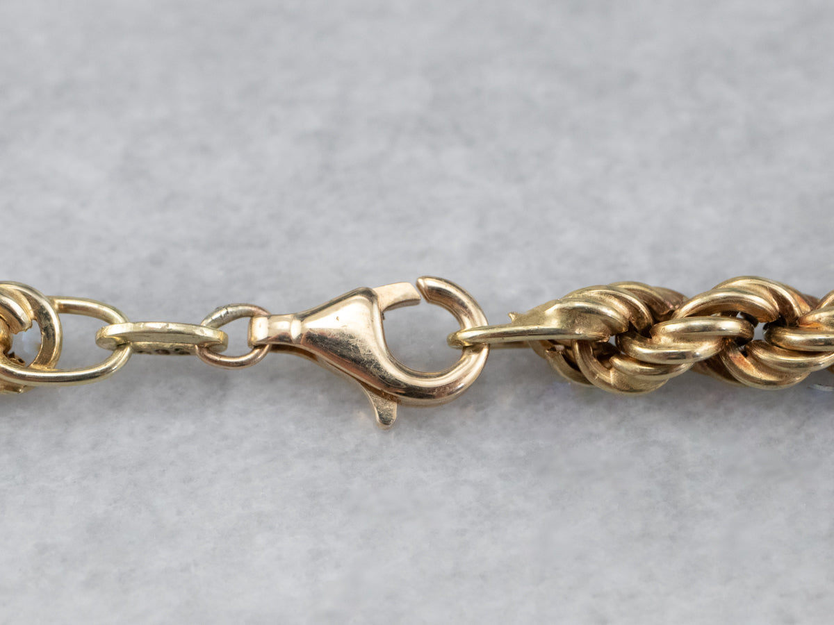 Gold Antique Rope Twist Chain