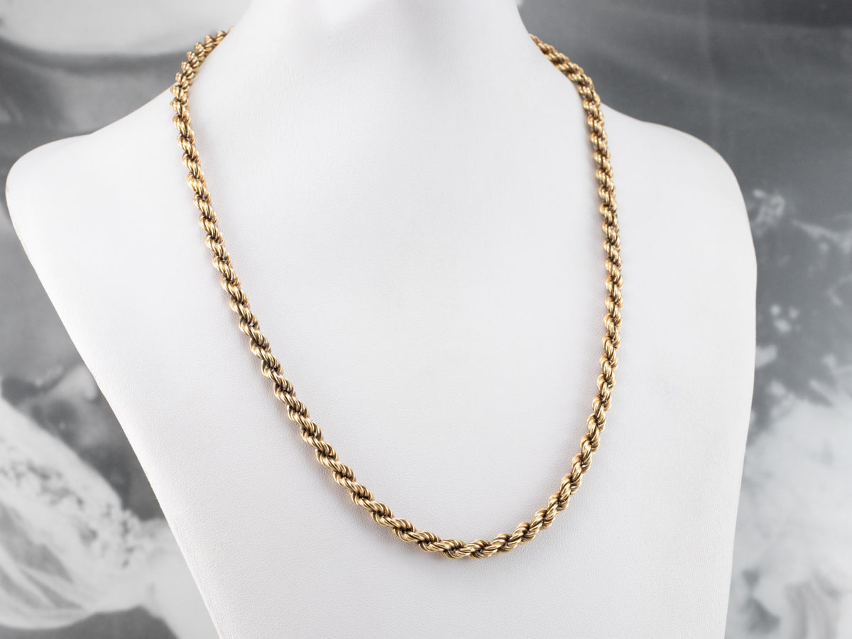 Gold Antique Rope Twist Chain