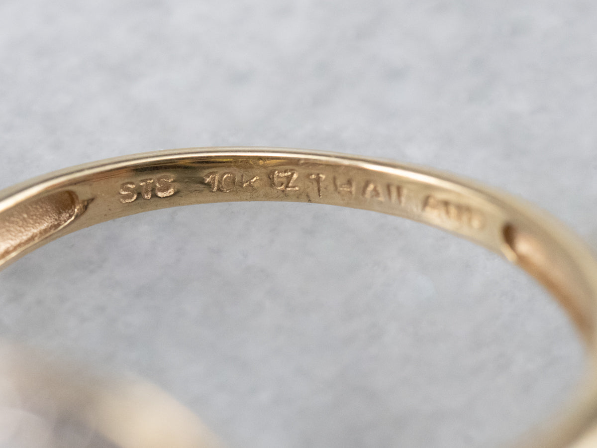 Marquise Peridot Two Tone Gold Ring