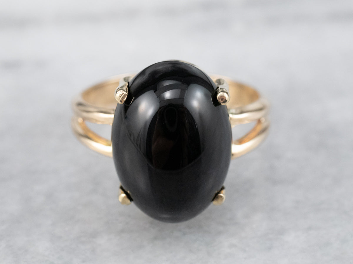 Vintage Gold Black Onyx Ring