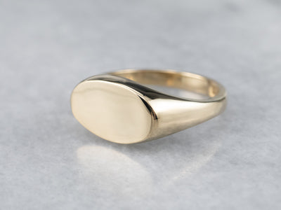 Gold East to West Signet Ring