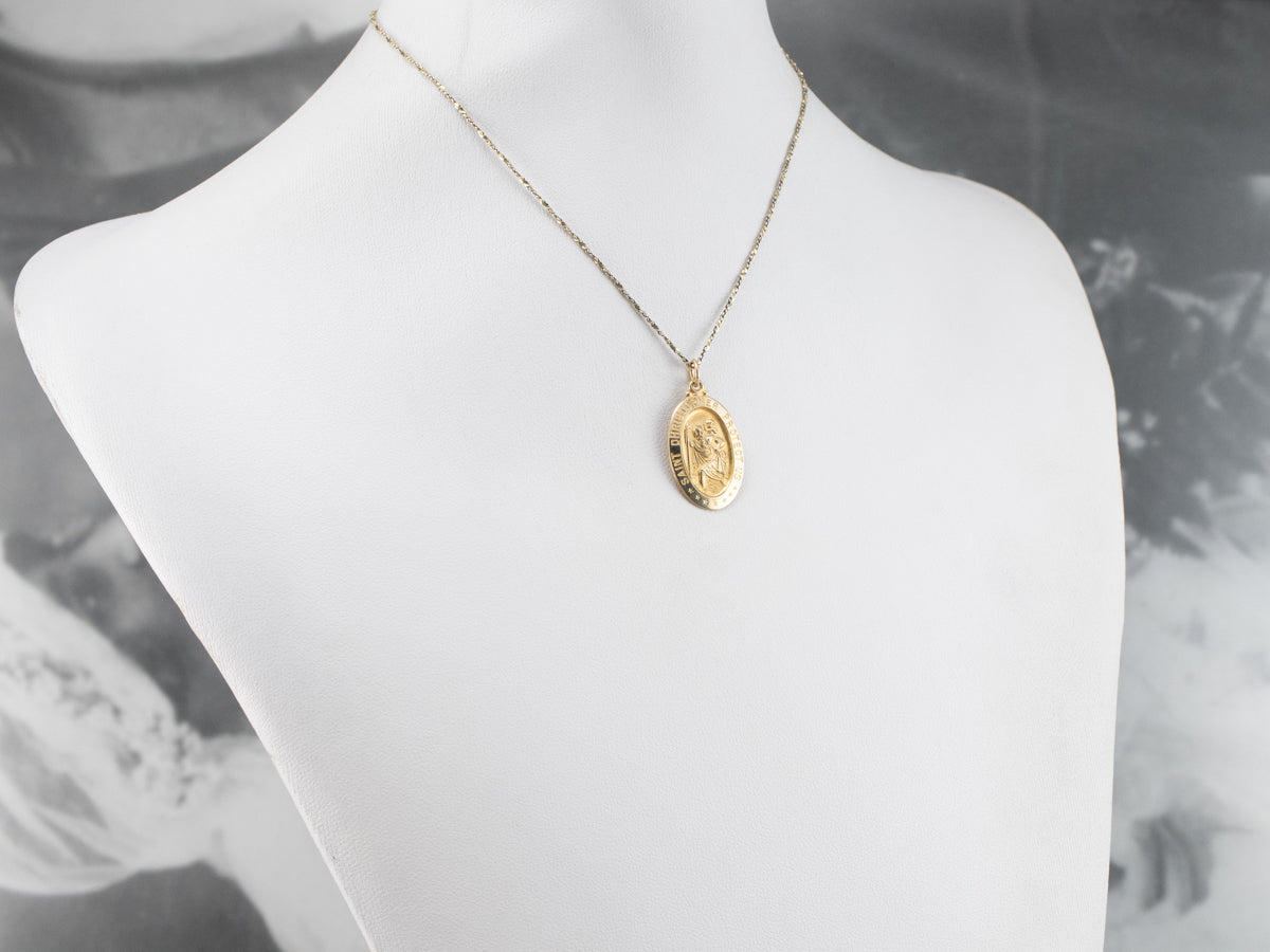 Gold Saint Christopher Medallion