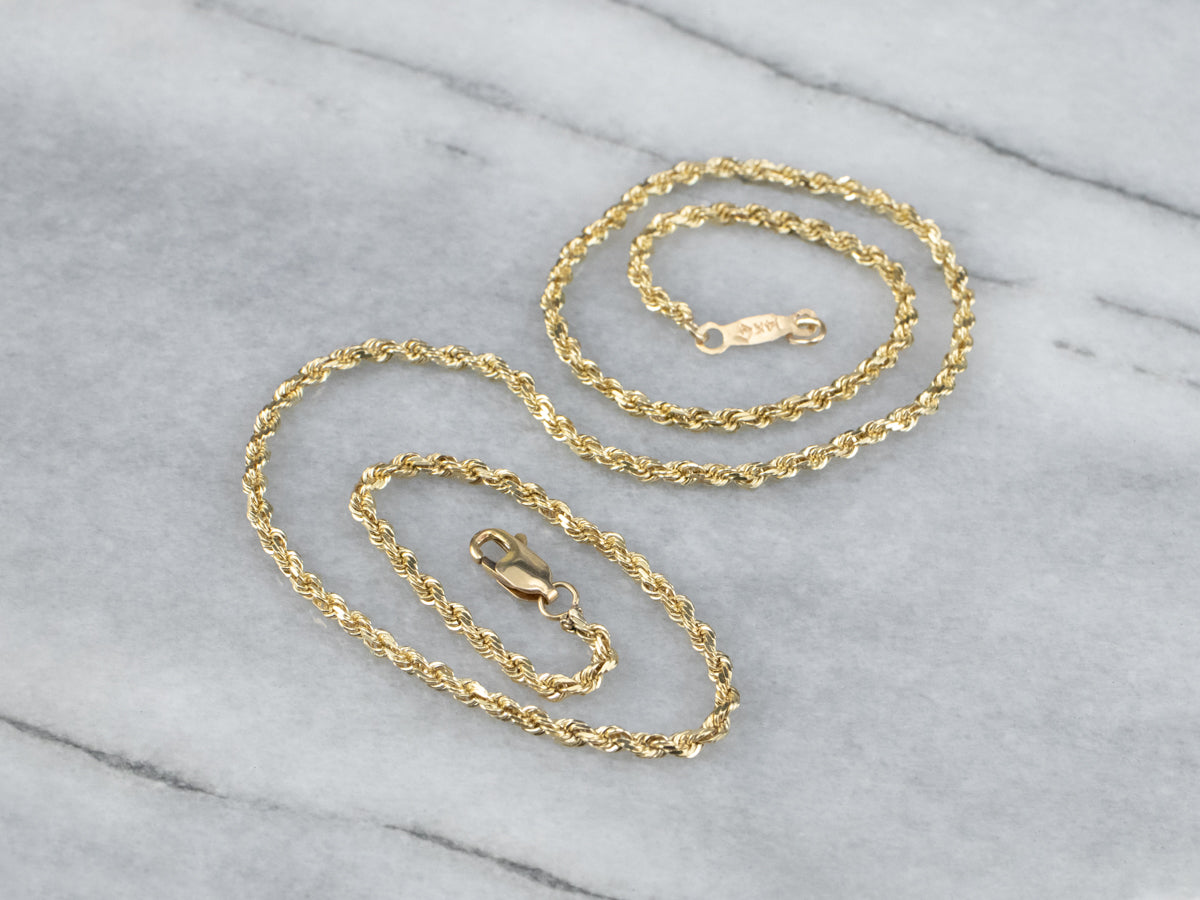 Yellow Gold Rope Twist Chain