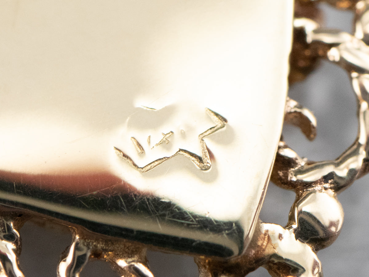 Gold Filigree Heart Shaped Locket