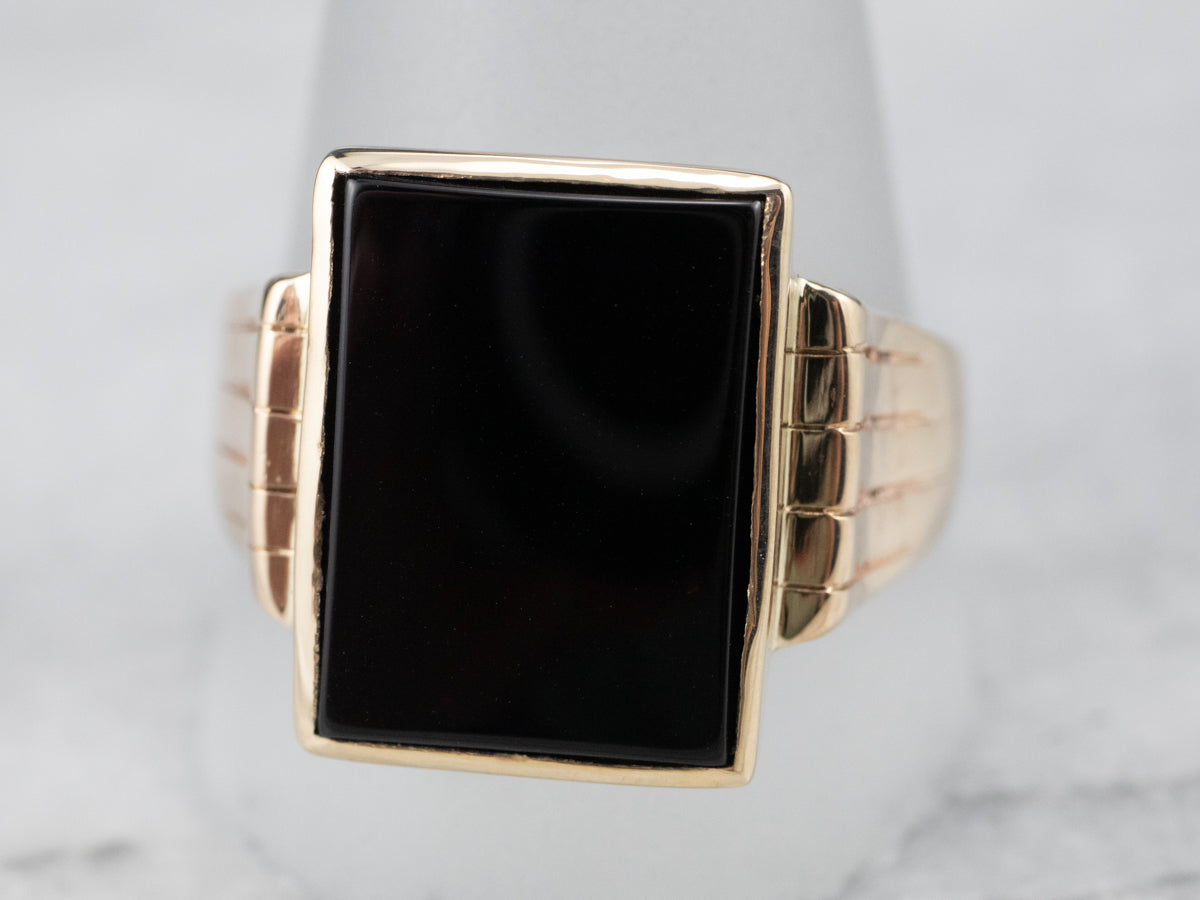 Classic Vintage Black Onyx Statement Ring