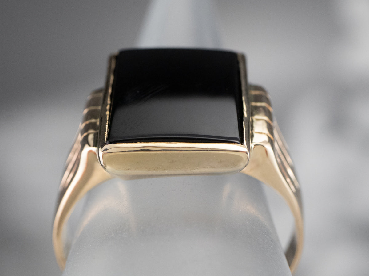 Classic Vintage Black Onyx Statement Ring