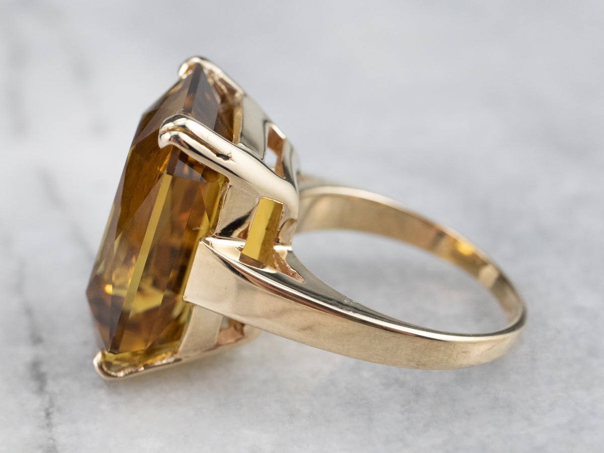 Fantastic Vintage Citrine Cocktail Ring