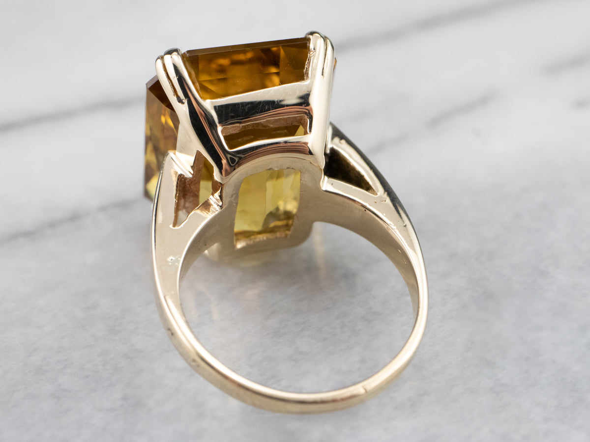Fantastic Vintage Citrine Cocktail Ring