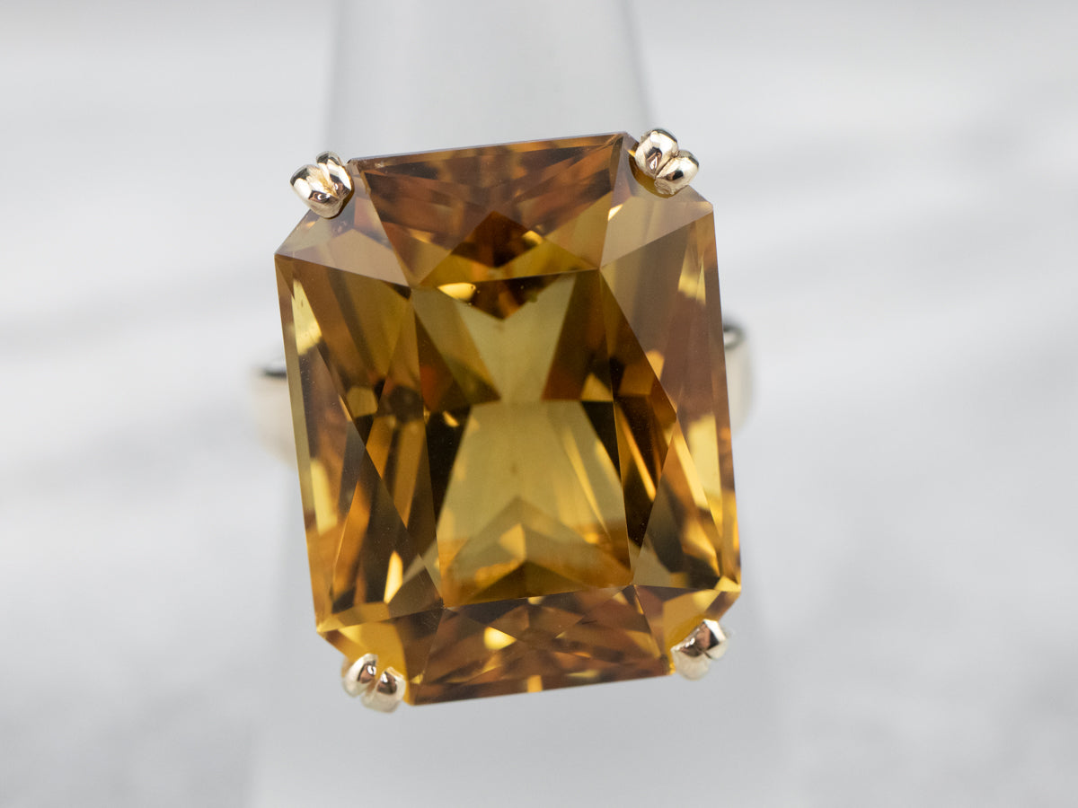 Fantastic Vintage Citrine Cocktail Ring