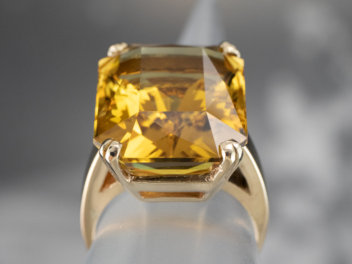 Fantastic Vintage Citrine Cocktail Ring