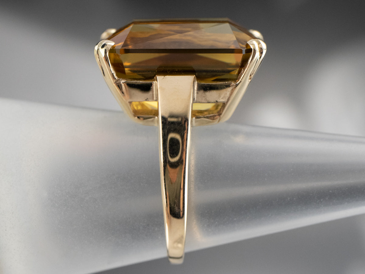 Fantastic Vintage Citrine Cocktail Ring