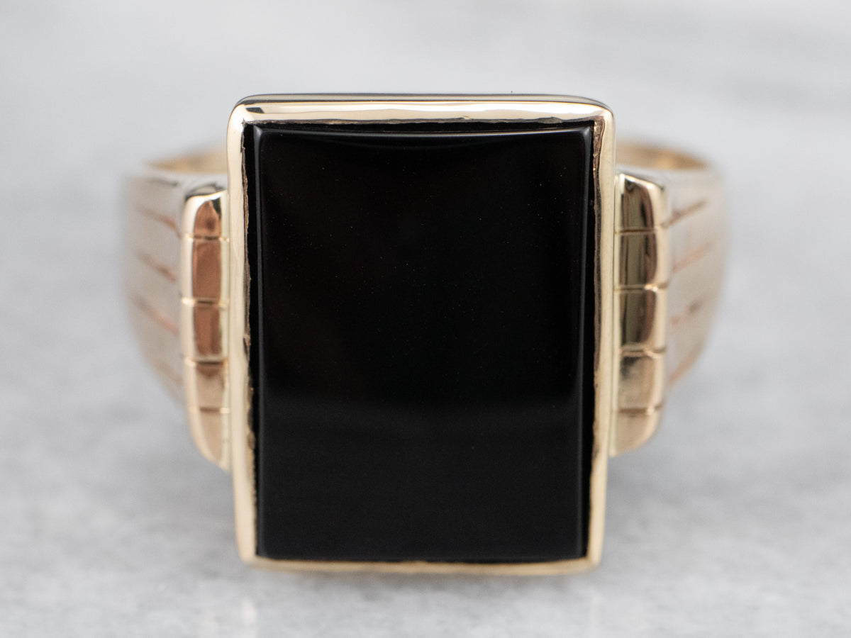 Classic Vintage Black Onyx Statement Ring