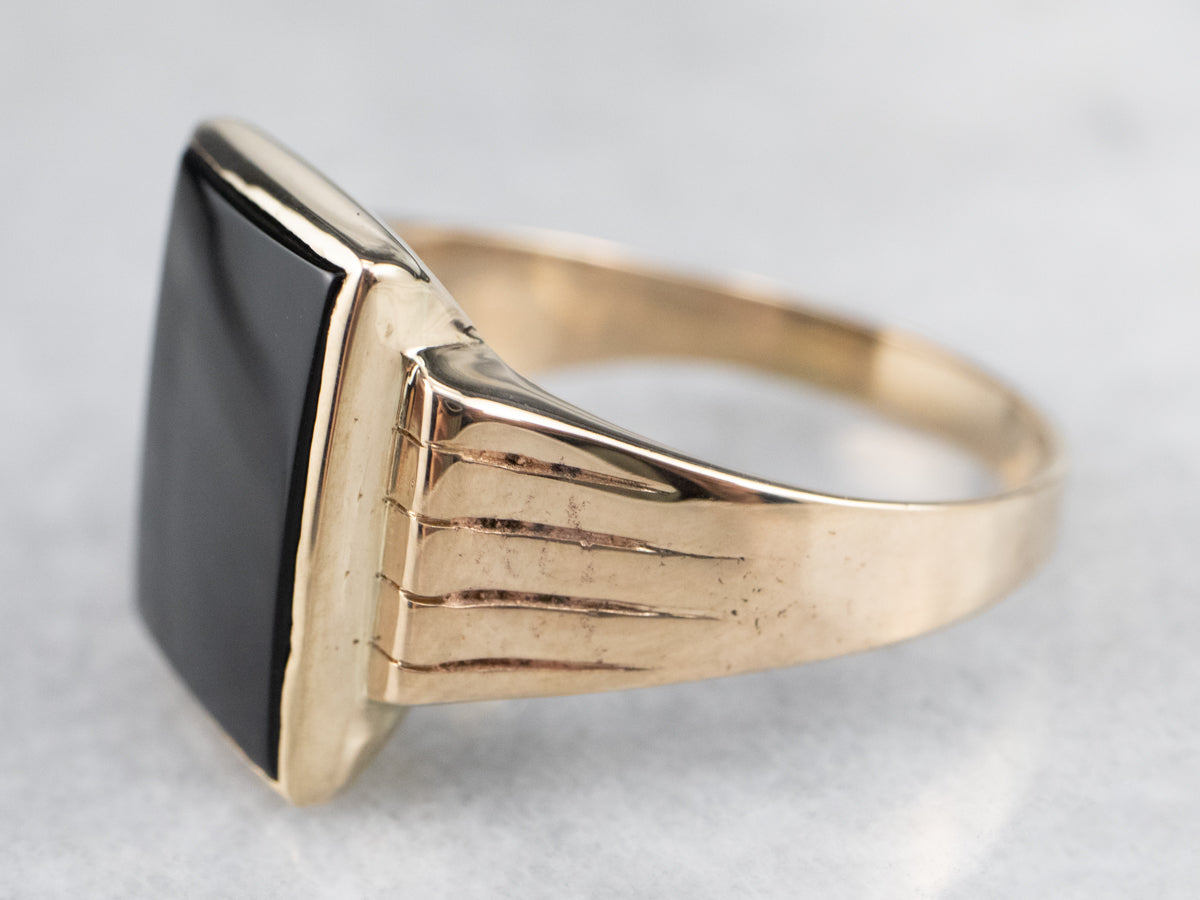 Classic Vintage Black Onyx Statement Ring