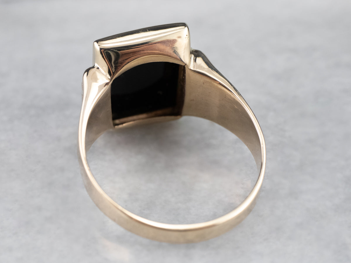 Classic Vintage Black Onyx Statement Ring