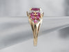Vintage Ruby and Diamond Clustered Ring
