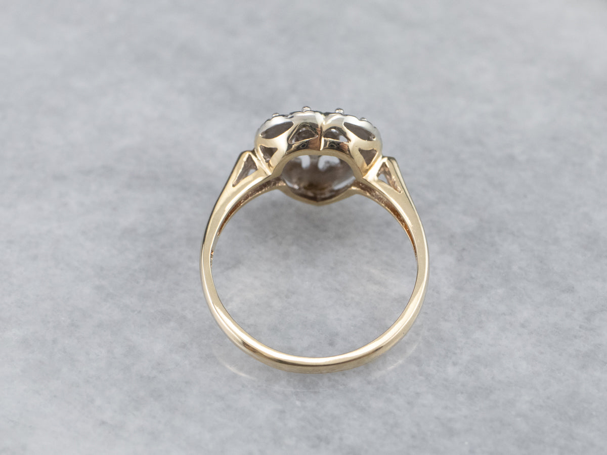 Diamond Heart Halo Ring