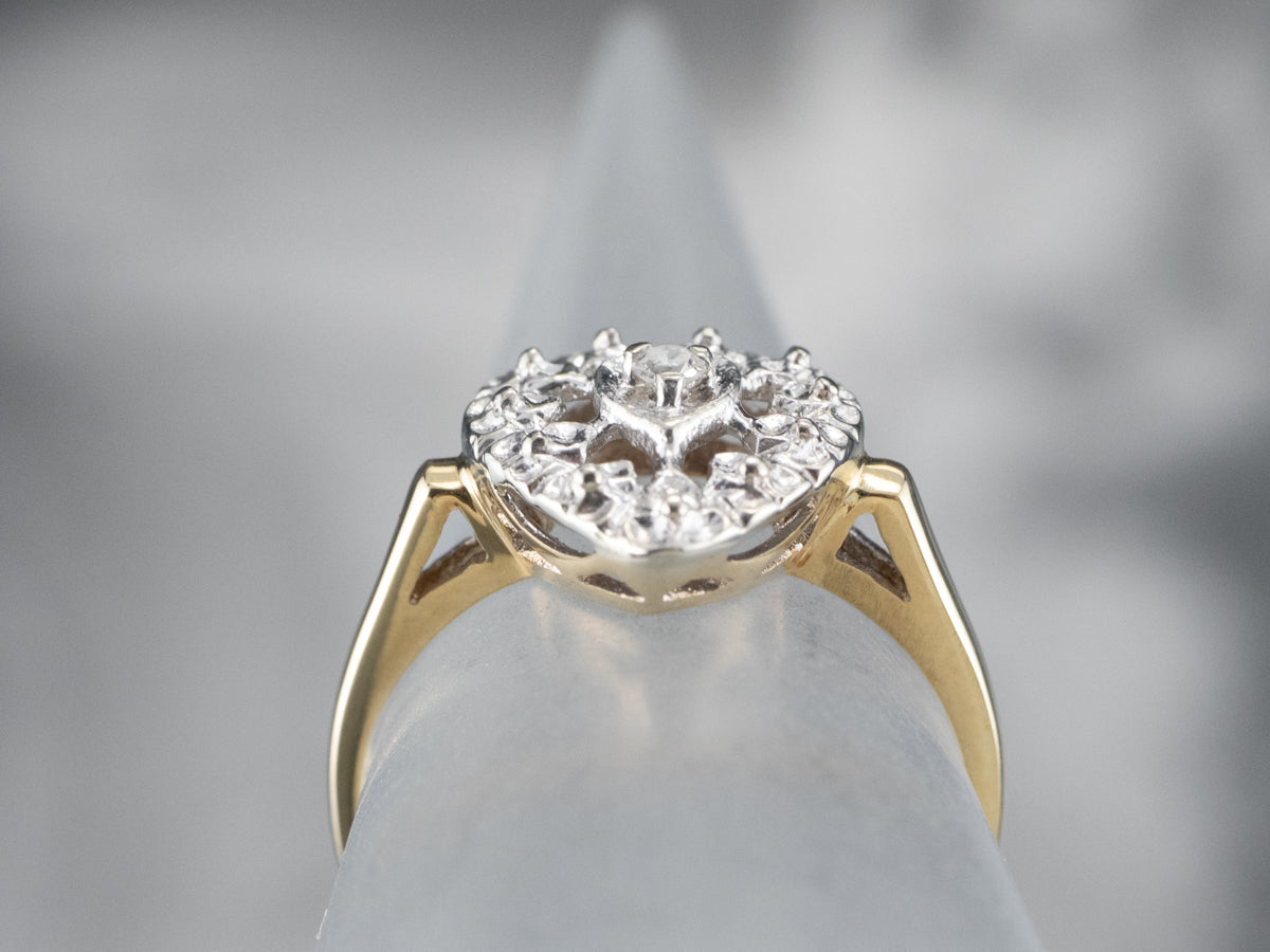 Diamond Heart Halo Ring