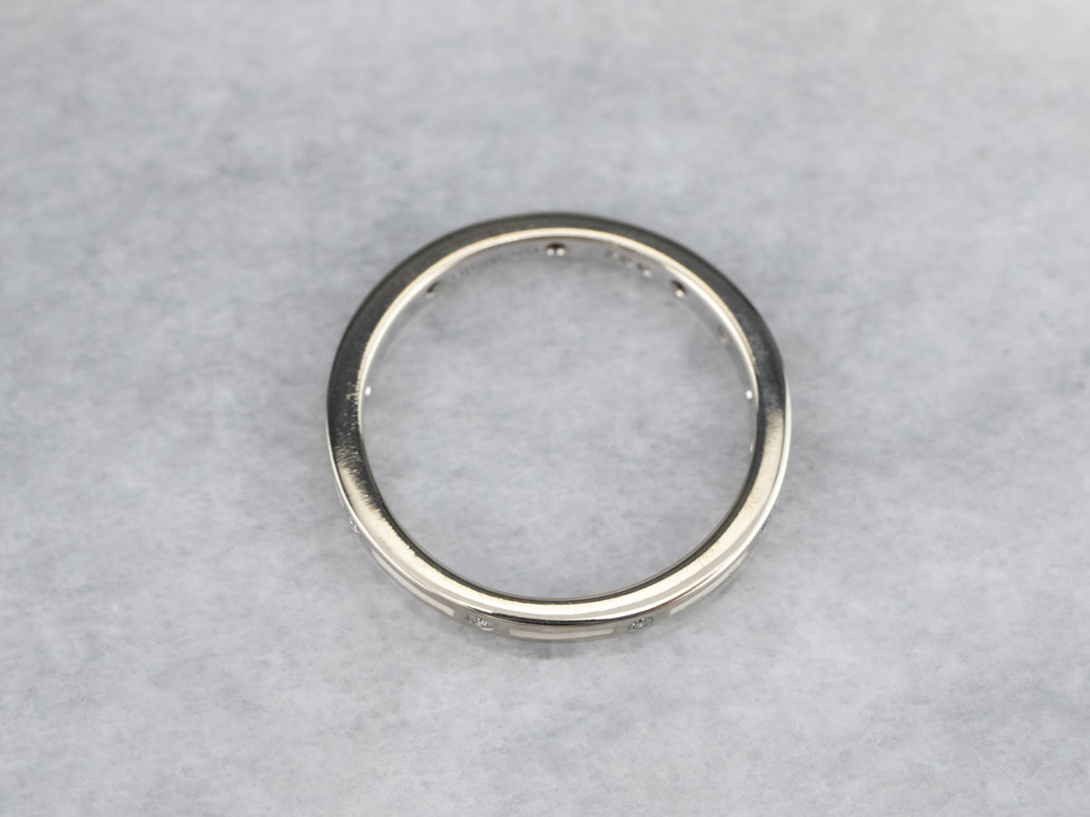 18K Gold Enamel and Diamond Band