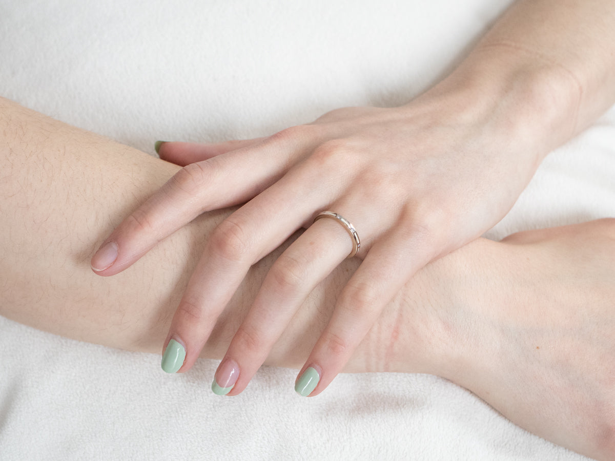 18K Gold Enamel and Diamond Band