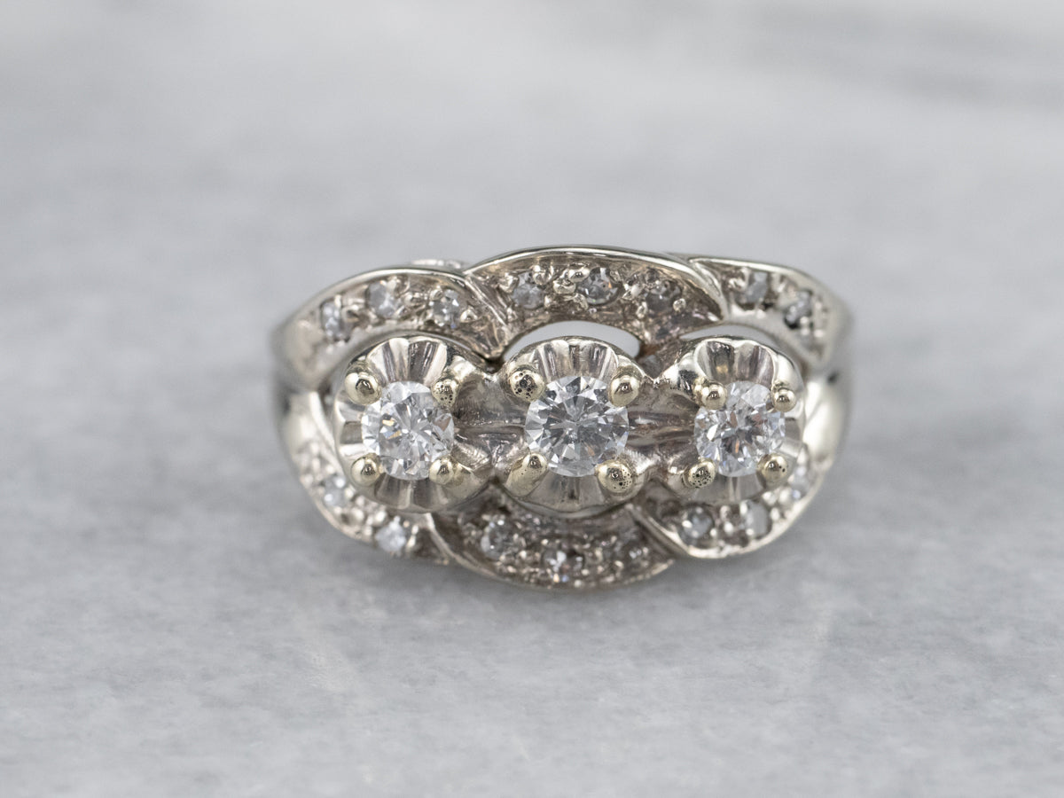 Vintage Three Stone Diamond Ring