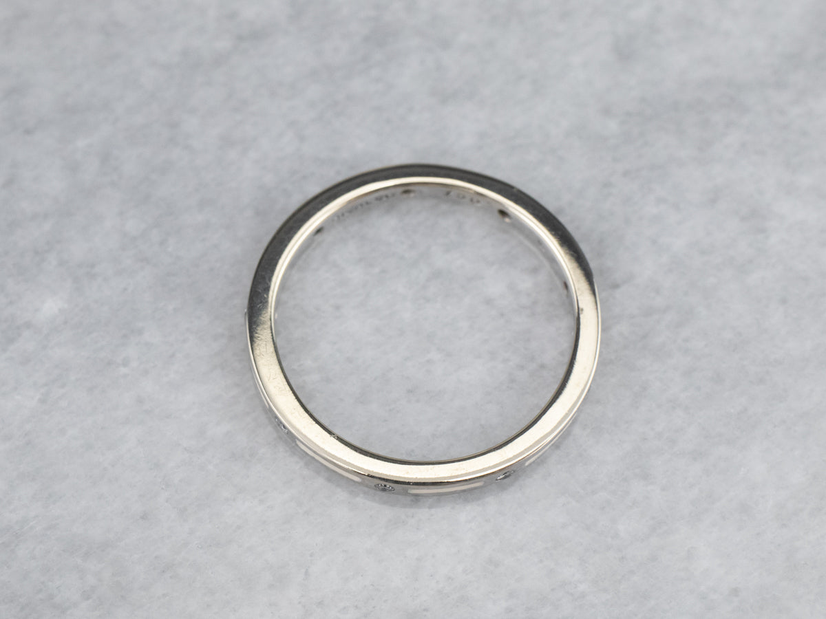 18K Gold Enamel and Diamond Band