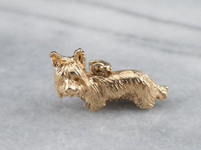 Vintage Gold Yorkshire Terrier Charm