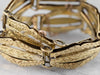Engraved Antique Gold Panel Link Bracelet