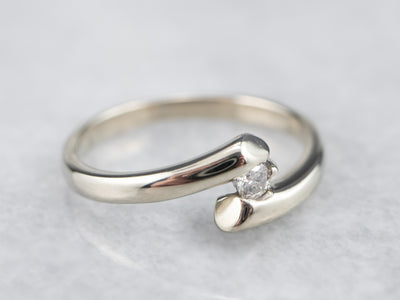 White Gold Diamond Bypass Engagement Ring