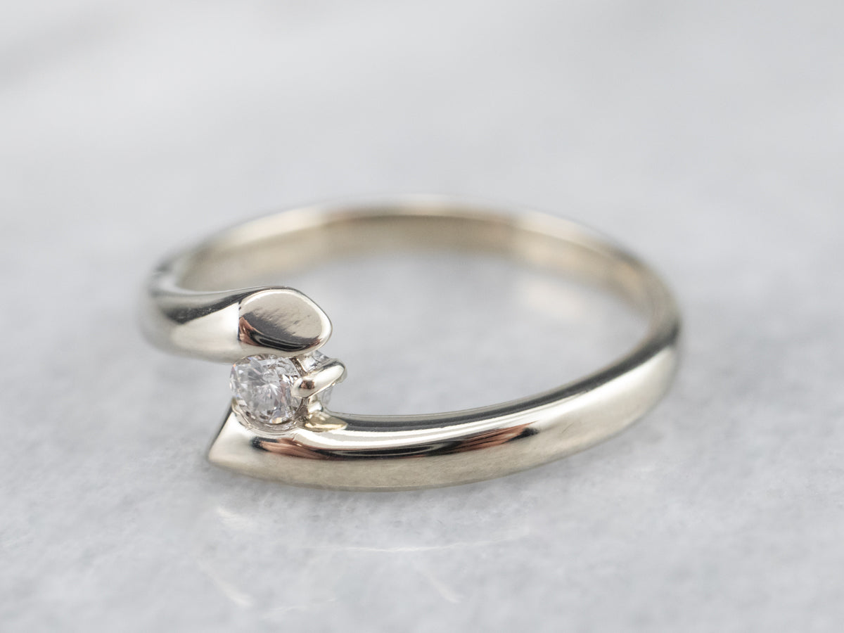 White Gold Diamond Bypass Engagement Ring