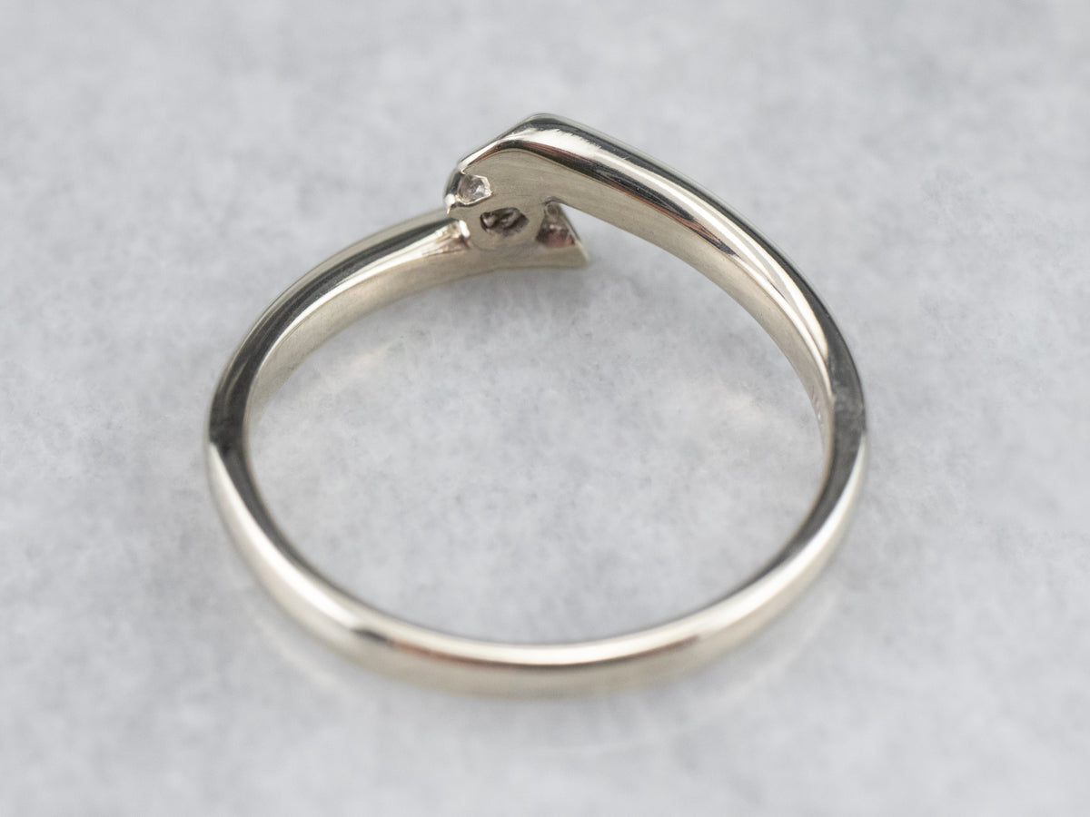 White Gold Diamond Bypass Engagement Ring