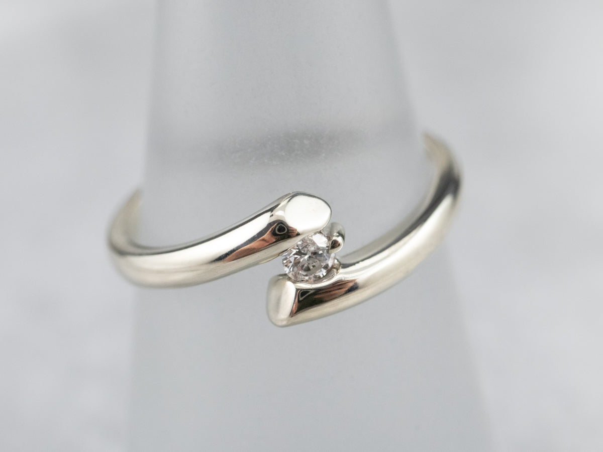 White Gold Diamond Bypass Engagement Ring