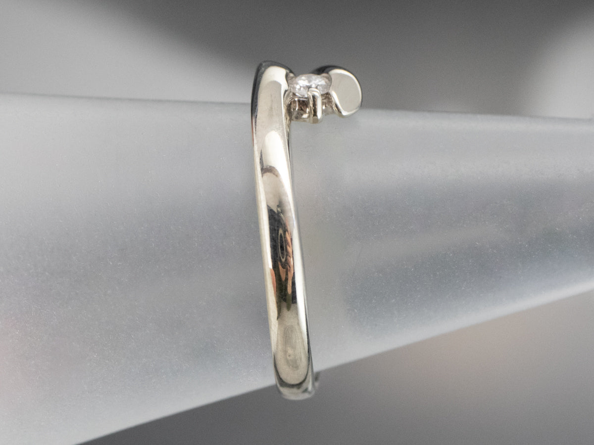 White Gold Diamond Bypass Engagement Ring