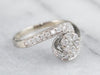 Floral Diamond Halo Bypass Ring