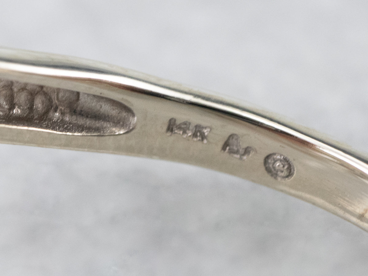 Modern Floral Diamond Bypass Engagement Ring