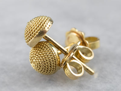 18K Gold Rope Twist Stud Earrings