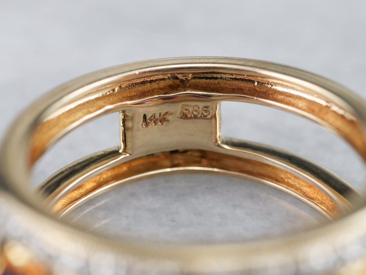 Sleek Gold Ruby and Diamond Band