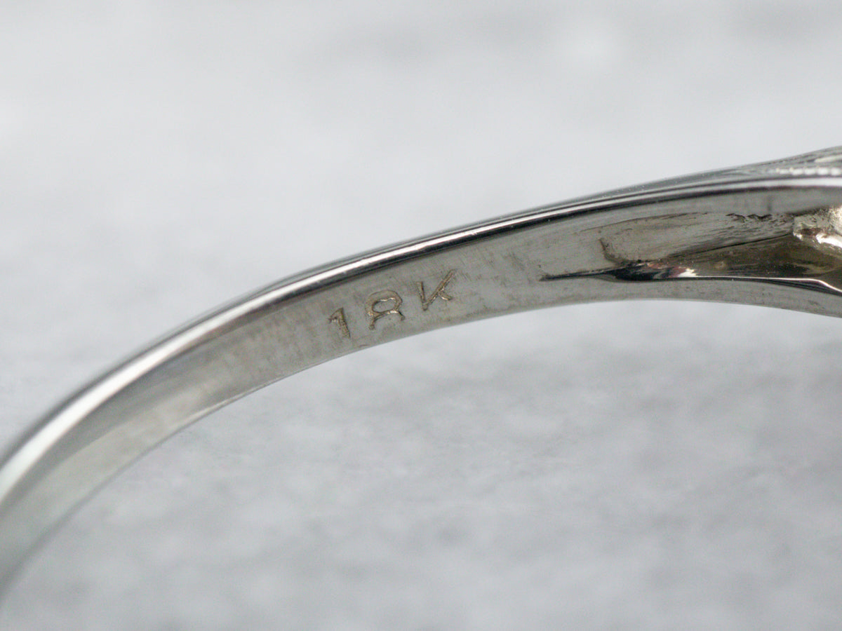 Late Art Deco Sapphire 18K Gold Ring