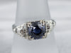 Late Art Deco Sapphire 18K Gold Ring