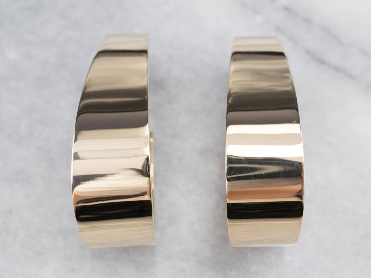 Bold Yellow Gold Hoop Earrings