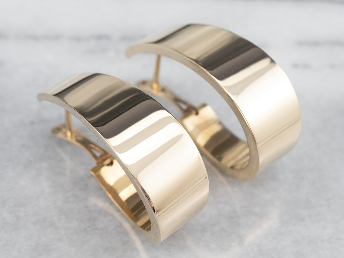 Bold Yellow Gold Hoop Earrings