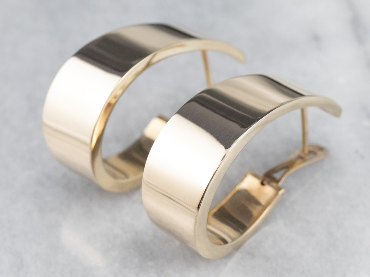 Bold Yellow Gold Hoop Earrings