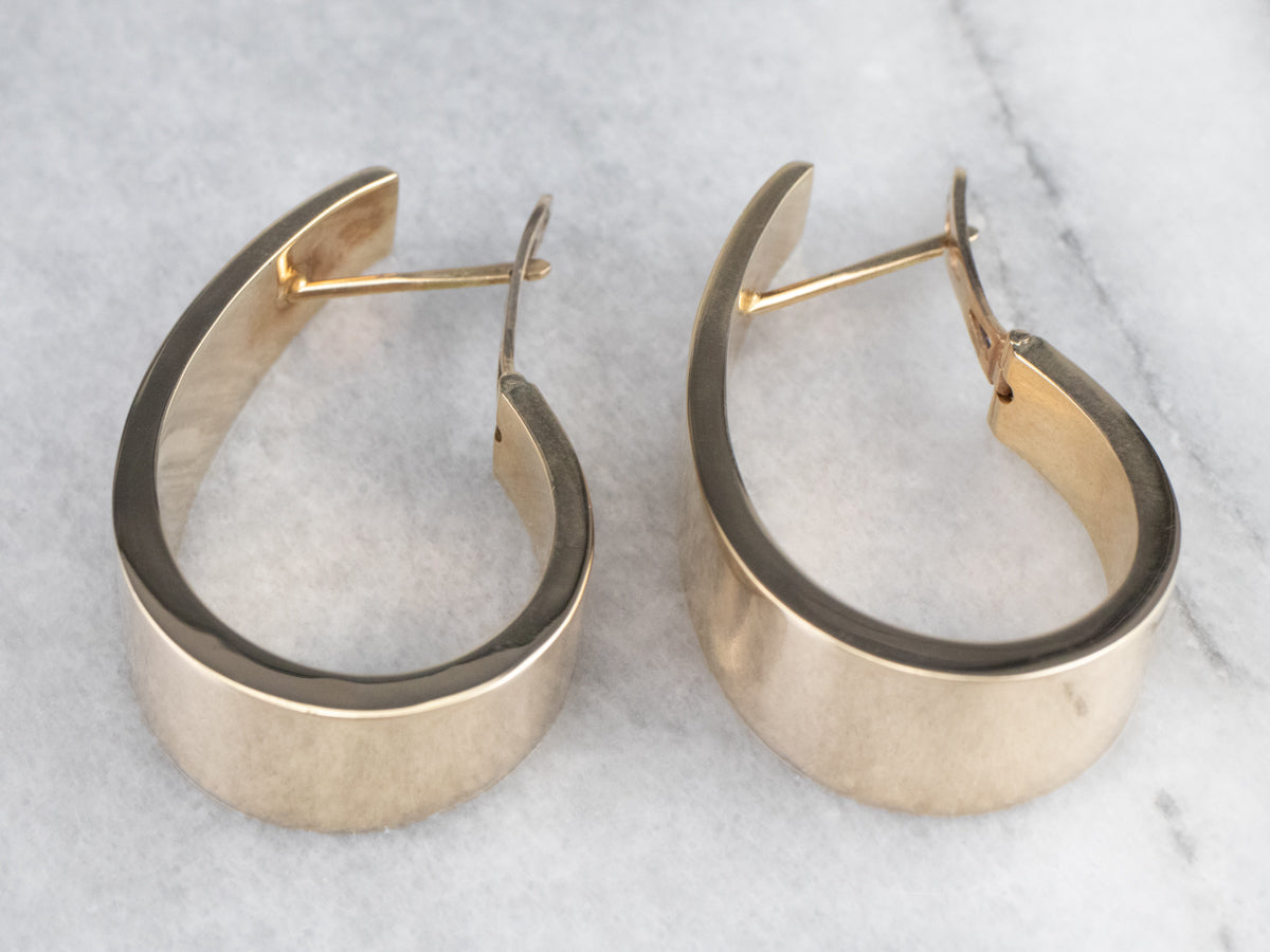 Bold Yellow Gold Hoop Earrings