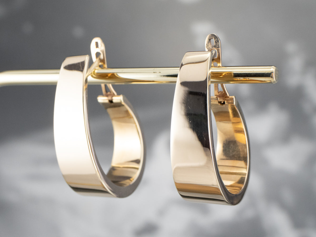 Bold Yellow Gold Hoop Earrings