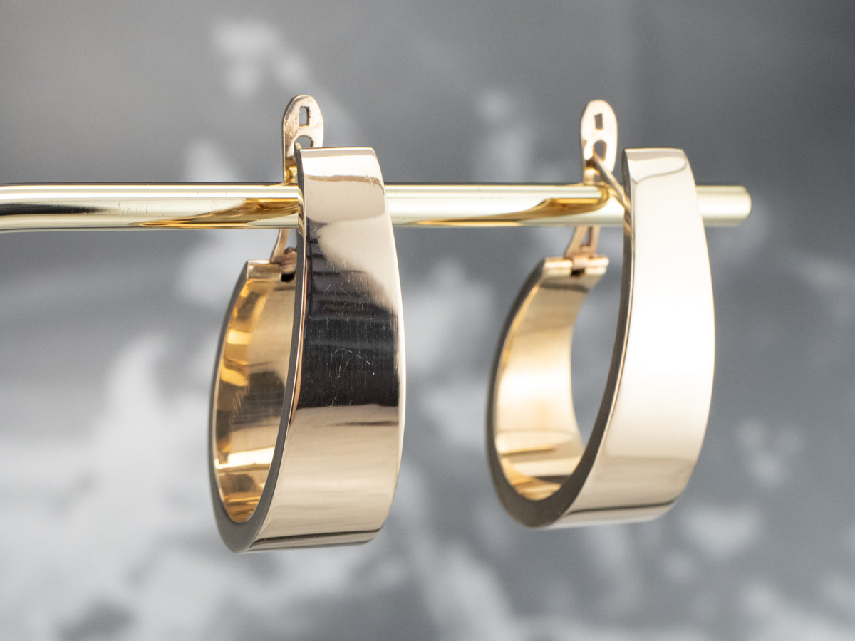 Bold Yellow Gold Hoop Earrings