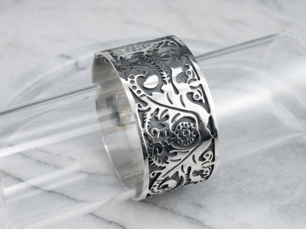 Mexican Sterling Silver Patterned Bracelet