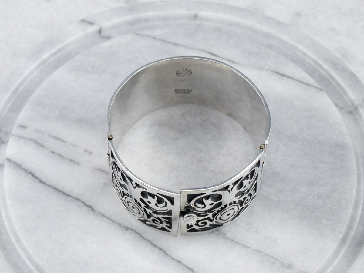 Mexican Sterling Silver Patterned Bracelet