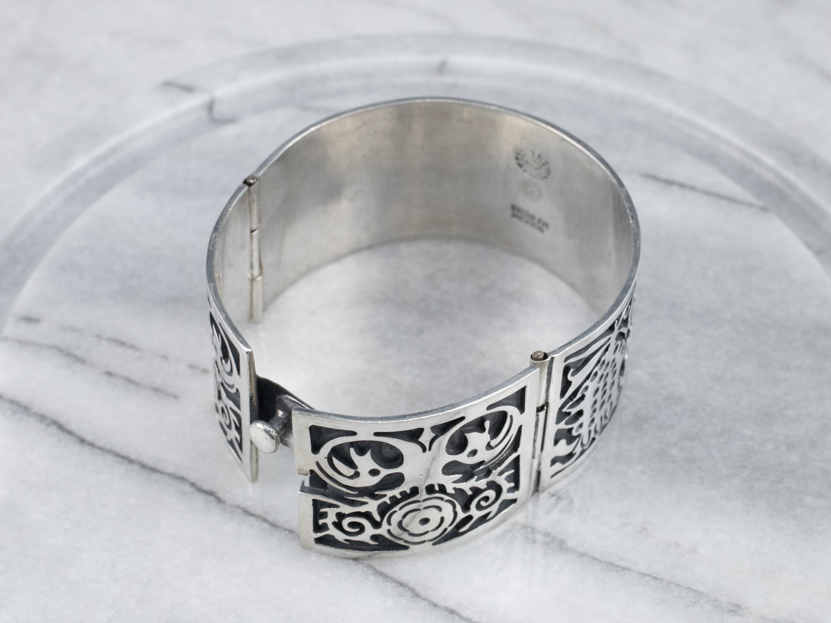 Mexican Sterling Silver Patterned Bracelet