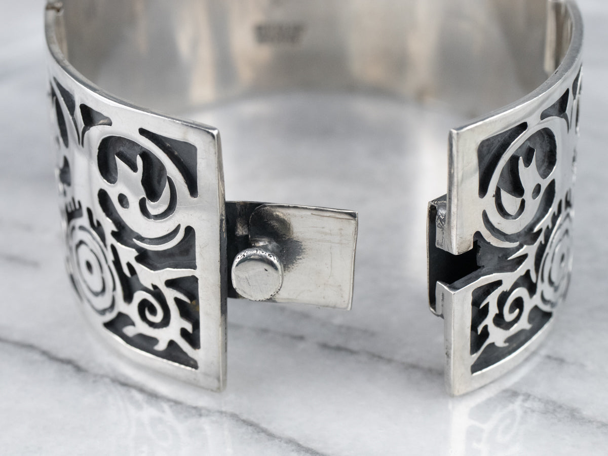 Mexican Sterling Silver Patterned Bracelet